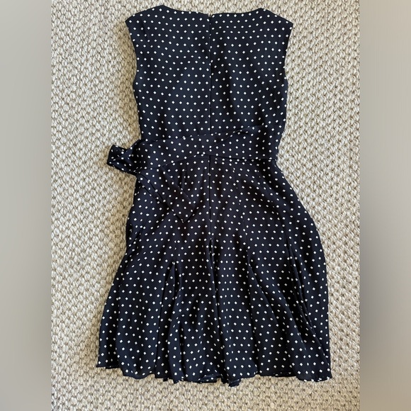 Anthropologie Tahari Arthur S Levine Black and White Polka Dot Dress Size 2P - Picture 4 of 6